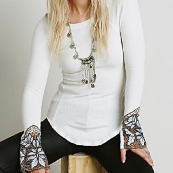 Free People Tops - FREE PEOPLE BALI BABE IVORY THERMAL TOP